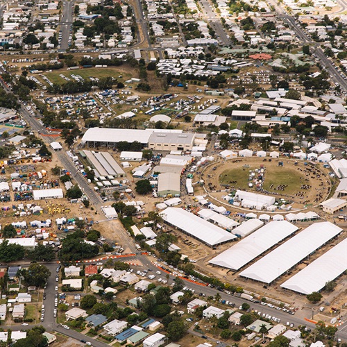ariel view of beef2024 showgrounds 