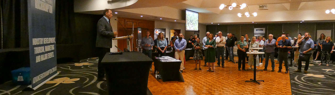 Rockhampton Mayor Tony Williams addresses attendees at the Regional Projects Exchange